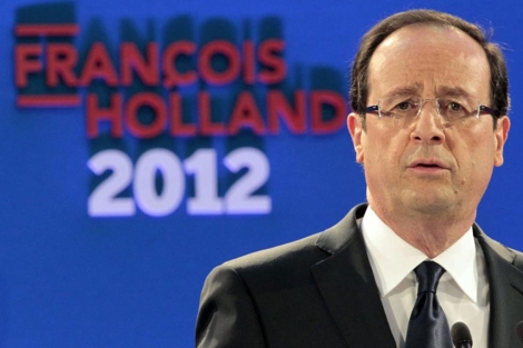 El candidato socialista Franois Hollande ofrece este jueves un discurso en Pars.| Reuters
