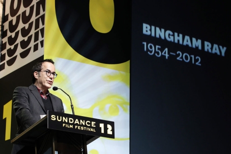 El director del Festival, John Cooper, durante la ceremonia de apertura del Festival de Sundance. | Efe