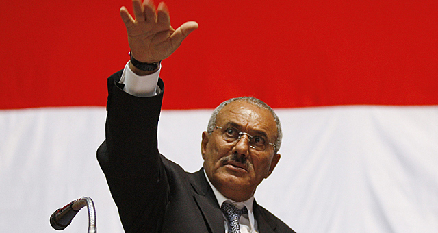 El presidente yemen Al Abdal Saleh, en una imagen de febrero de 2011. | Afp