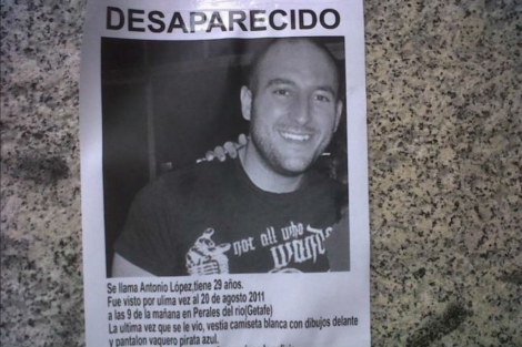 Cartel sobre la desaparicin de Antonio Lpez Lpez