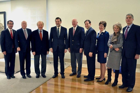 Mariano Rajoy, con la delegacin estadounidense. | Efe