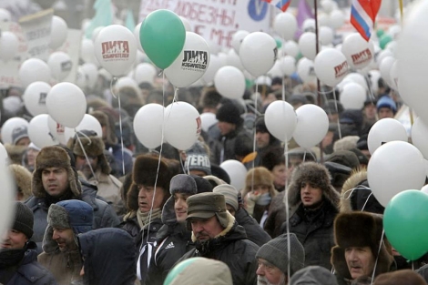 Manifestantes rusos piden elecciones limpias en Mosc.| Reuters