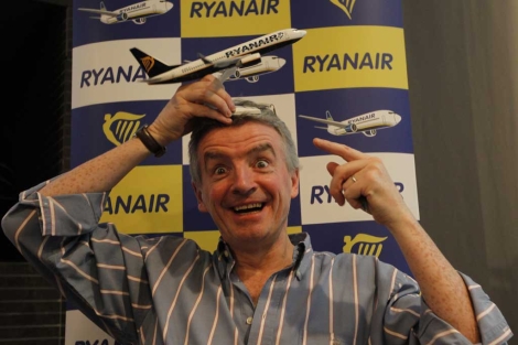 Michael O'Leary, presidente de Ryanair, en la presentacin de las rutas. | Domnec Umbert
