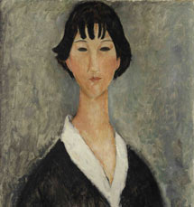 'Jeune fille aux cheveux noirs', de Modigliani.| Efe