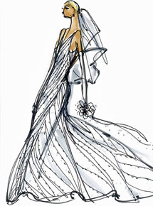 Boceto del vestido de la novia. | Inditex