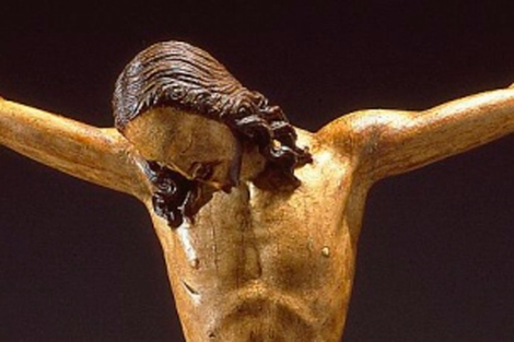 Detalle del crucifijo que algunos expertos consideran que no fue realizado por Miguel ngel.