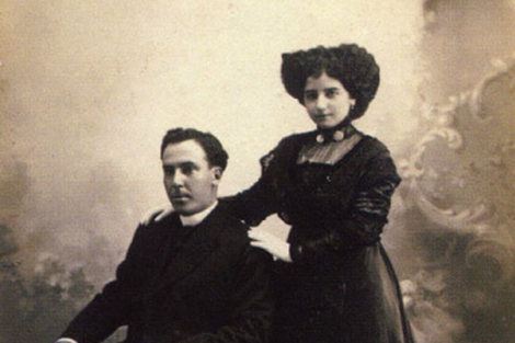 Antonio Machado y Leonor el da de su boda