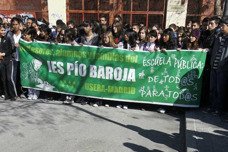 Paro en el instituto Po Baroja de Madrid. | Fernando Alvarado / Efe