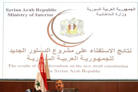 El ministro sirio del Interior, Mohamed Ashaar, en rueda de prensa | Reuters