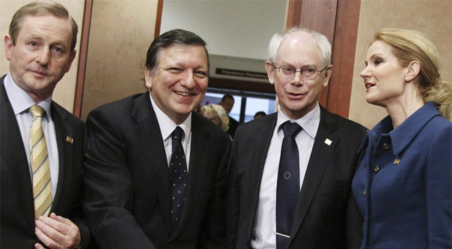 Enda Kenny, Jose Manuel Dura Barroso, Herman Van Rompuy y Helle Thorning-Schmidt. | Efe