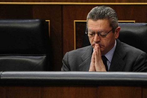 El ministro de Justicia, Alberto Ruiz Gallardn, en el Congreso de los Diputados. | Bernardo Daz