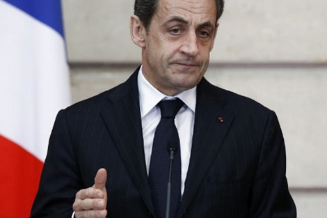 Nicolás Sarkozy durante una comparecencia pública.| Reuters