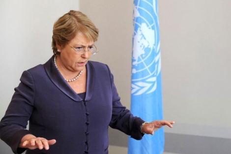 Michelle Bachelet, durante su intervención por el Día de la Mujer en Rabat. | Afp