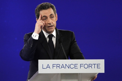 Nicolas Sarkozy, durante el mitin.| Afp/ Thomas Coex