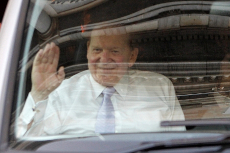 El promotor de Eurovegas, Sheldon Adelson, en su visita a Espaa. | Efe