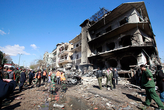 Escenario de uno de los atentados de Damasco | Efe