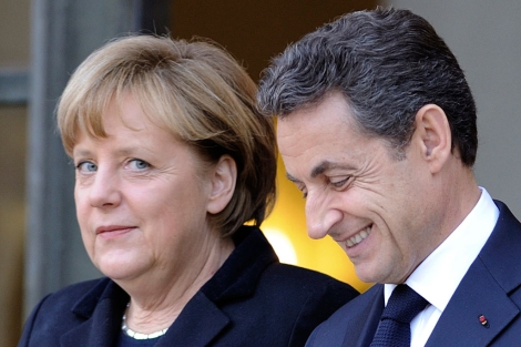Merkel y Sarkozy, en el Elseo el pasado mes de diciembre. | Afp