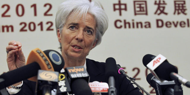 Christine Lagarde, durante su comparecencia en China. | Reuters