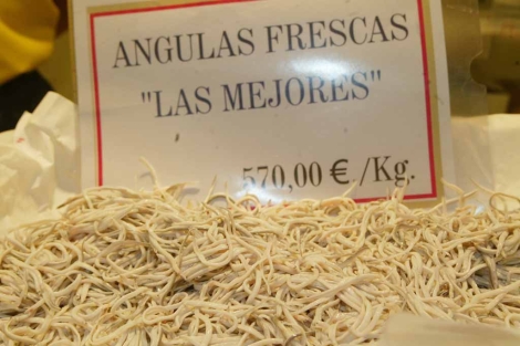 Angulas en un comercio español a 570 el kilo. | EL MUNDO