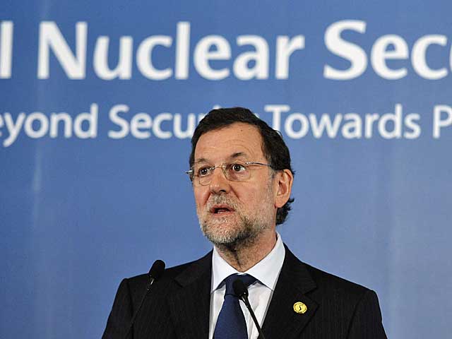 Rajoy, durante su comparecencia en Sel. | Nicolas Asfouri / Afp