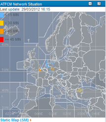A las 16.15 horas no se registraban retrasos en el espacio areo espaol. | Eurocontrol