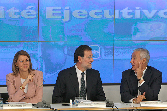 Cospedal, Rajoy y Arenas, en el Comit Ejecutivo Nacional del PP. |
