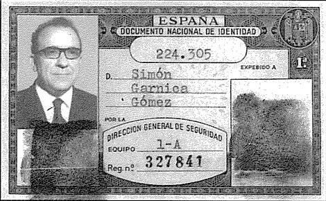 DNI falso de Santiago Carrillo en 1969.