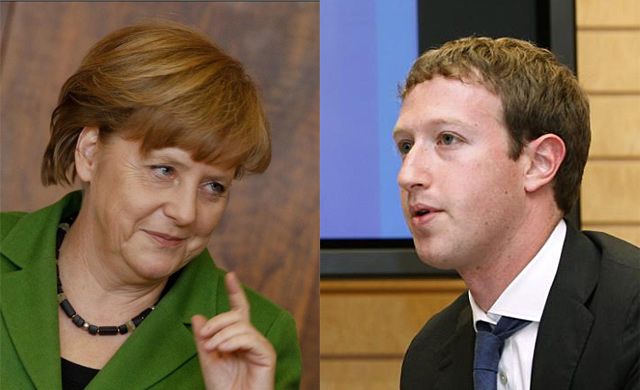 Angela Merkel, canciller alemana, y Mark zuckerberg, fundador de Facebook. | Afp / Reuters