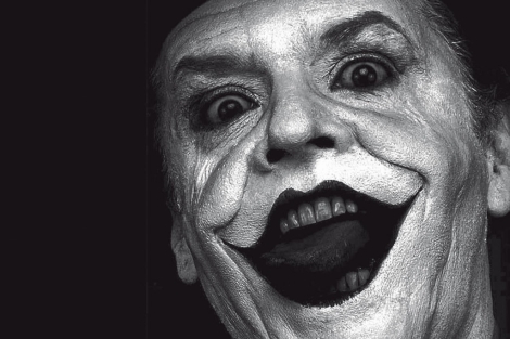 Jack Nicholson, caracterizado como el Joker de la pelcula Batman (1999).