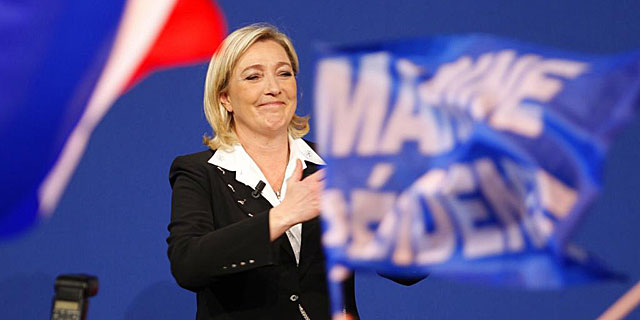 Marine Le Pen celebra su buen resultado en Pars. | AFP