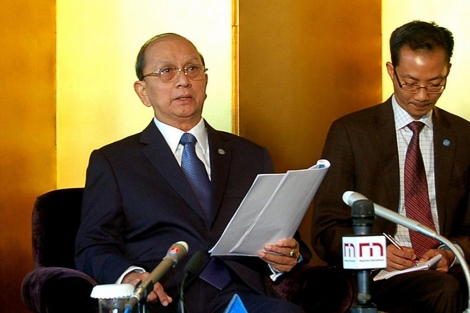 El presidente Thein Sein, en la rueda de prensa en Tokio.| Afp