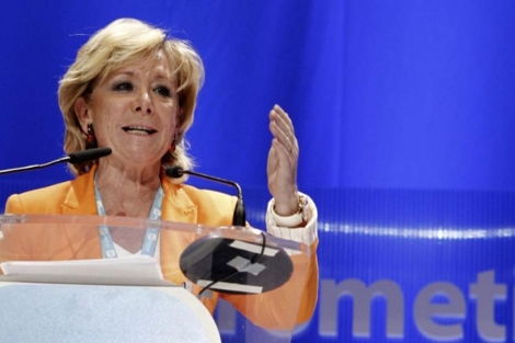 La presidenta de Madrid, en su intervencin ante el Congreso del PP. | Efe