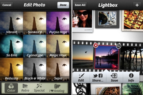 Imágenes de la aplicación Camera+, desarrollada por Latenitesoft