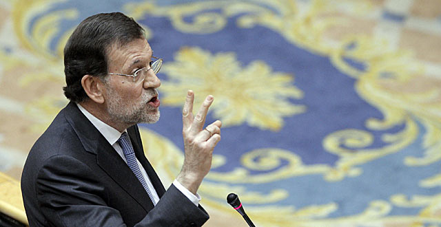 Rajoy, durante la sesión de control al Gobierno en el Senado. | Kiko Huesca / Efe