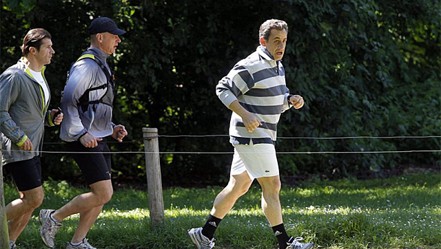 Nicolas Sarkozy, ayer, haciendo 'footing'. | Afp