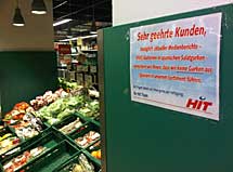 Un supermercado alemn informa de que no vende pepinos espaoles.