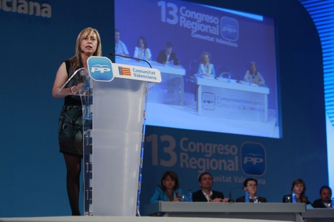 Sonia Castedo, durante su intervencin en el Congreso del PPCV. | Ernesto Caparrs