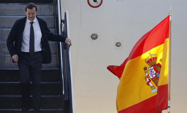 Mariano Rajoy, a su llegada ayer al aeropuerto de Chicago. | Reuters