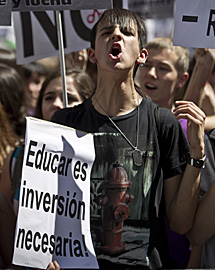 Un manifestante en Madrid. | A. Di Lolli