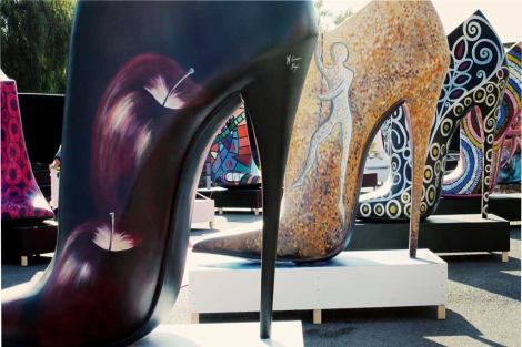 Imagen de algunos de los zapatos de la exposicin. | E.M.