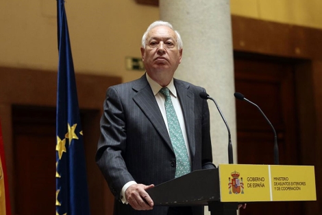 El Ministro de Exteriores, José Manuel García Margallo, en una rueda de prensa.| Efe