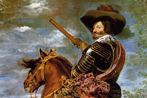 Detalle del retrato del conde-duque pintado por Velzquez.