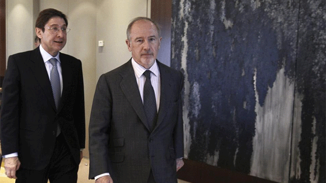 El presidente de Bankia, Jos Ignacio Goirigolzarri, y el ex presidente, Rodrigo Rato. | EM