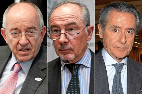 De izq. a der., Miguel ngel Fernndez Ordez, Rodrigo Rato y Miguel Blesa. | El Mundo