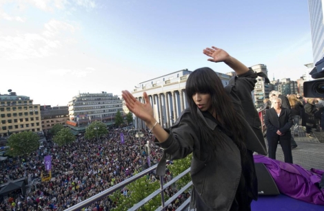Loreen, ganadora de Eurovisin, celebra su victoria en Estocolmo (Suecia). Foto: Reuters