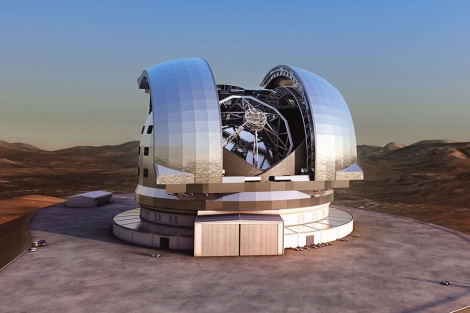 Recreacin del aspecto del futuro telescopio E-ELT .| ESO