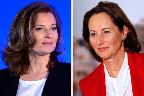 Valerie Trierweiler (i) y Ségolène Royal, en dos imágenes de archivo. | AFP