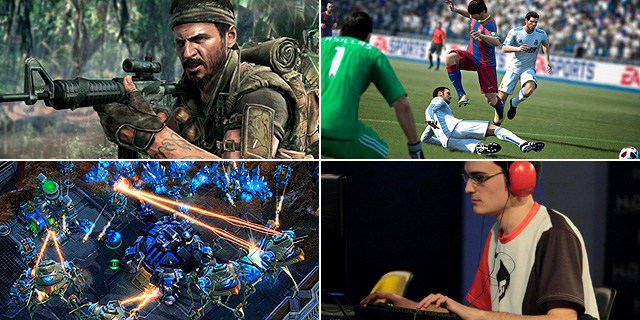 Escenas de Call of Duty, Starcraft, FIFA y Pedro Moreno jugando.