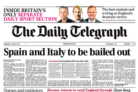 Portada del 'Daily Telegraph' anunciando el rescate.