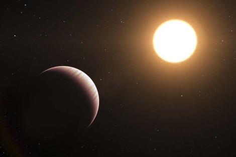 Impresin artstica del exoplaneta 'Tau Botis b' y su estrella. | ESO